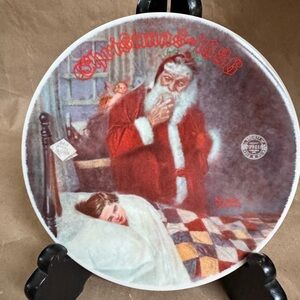 1986 Knowles Norman Rockwell “Deer Santy Claus” 8” Collectible Christmas Plate